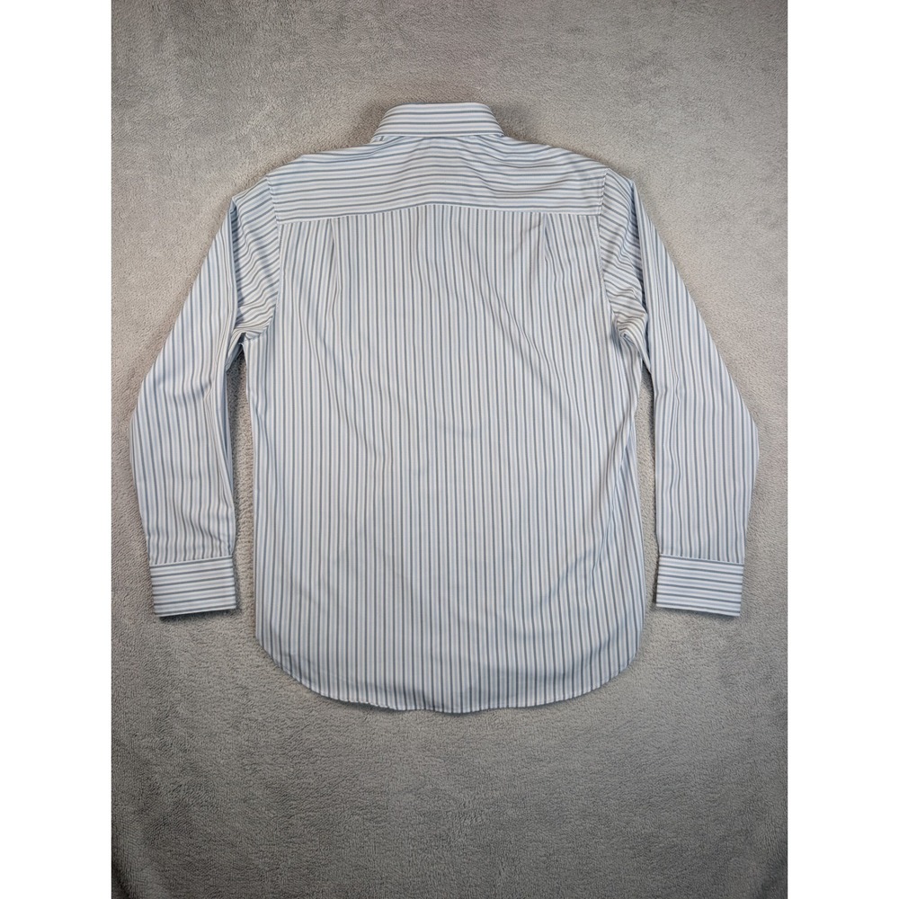 WRK Work Rest Karma Mens Regular Fit 4-Way Stretch Striped Dress Shirt Blue 16.5 - Picture 6 of 6